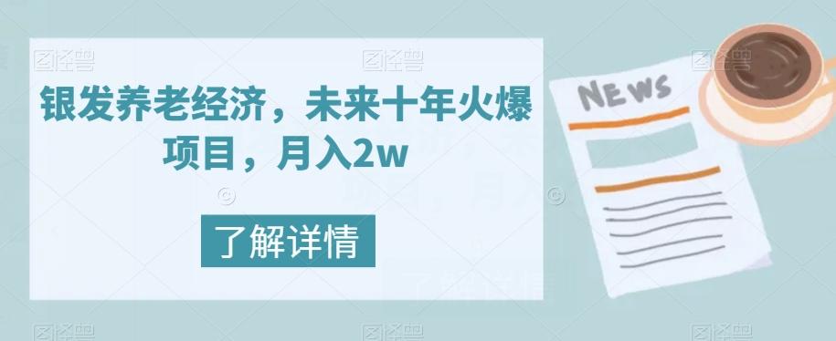 银发养老经济，未来十年火爆项目，月入2w【揭秘】-985网创
