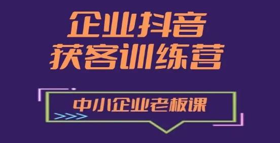 企业抖音营销获客增长训练营，中小企业老板必修课-985网创