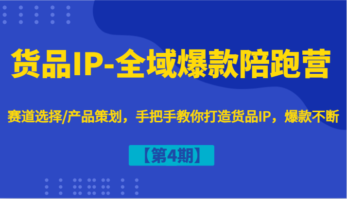 货品IP-全域爆款陪跑营【第4期】赛道选择/产品策划，手把手教你打造货品IP，爆款不断-985网创