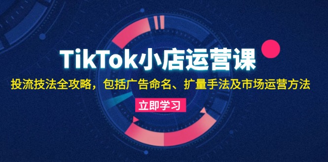 TikTok小店运营课：投流技法全攻略，包括广告命名 扩量手法及市场运营方法-985网创