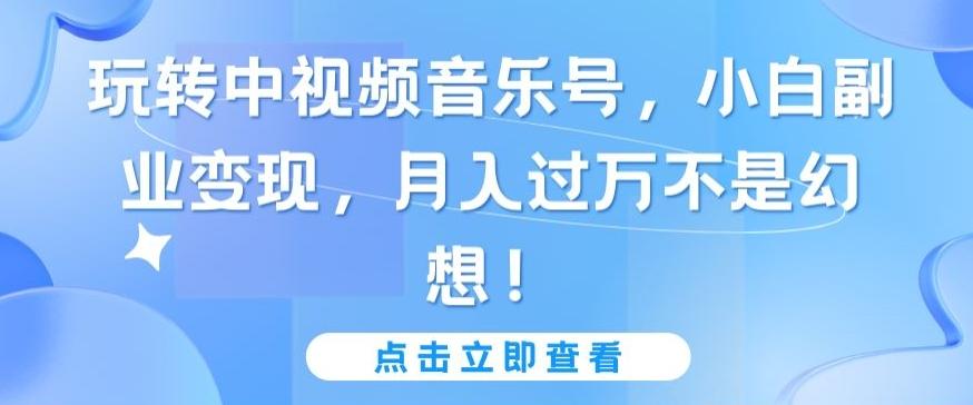 玩转中视频音乐号，小白副业变现，月入过万不是幻想【揭秘】-985网创