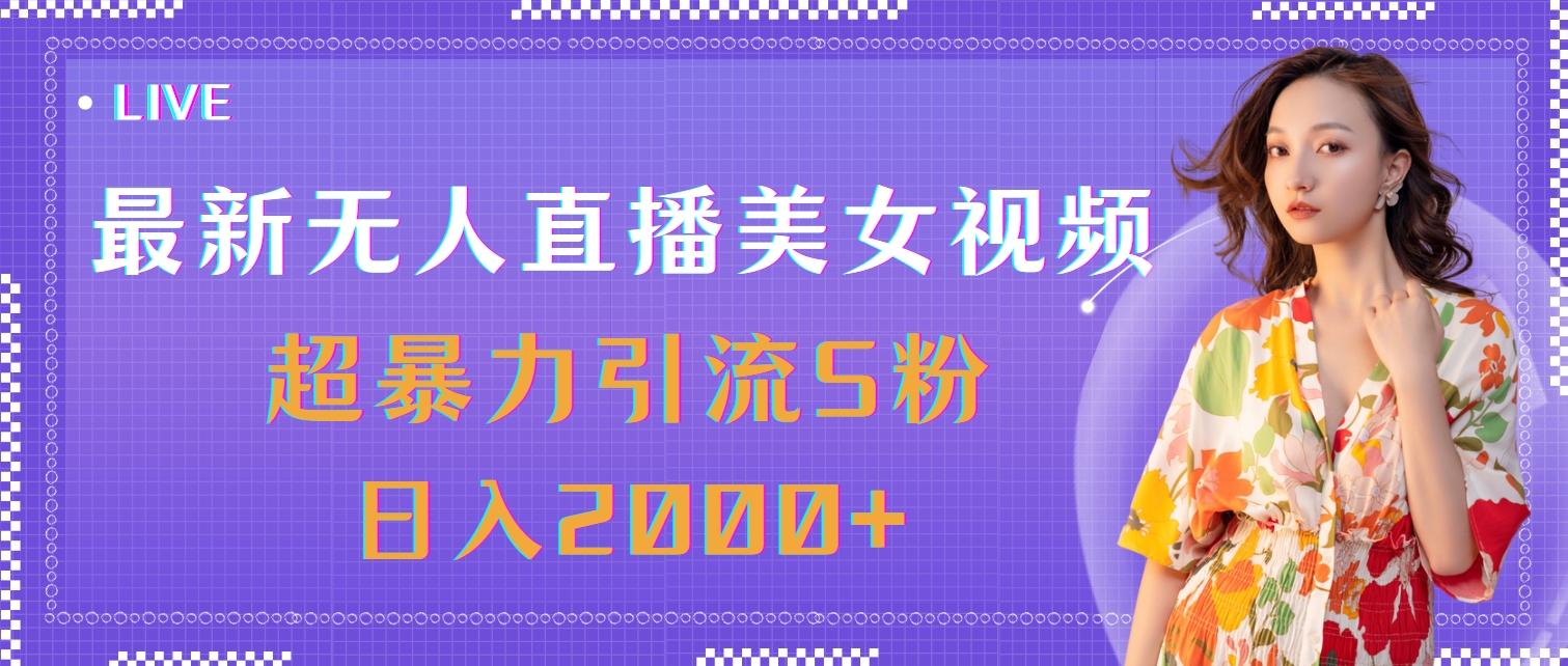 最新无人直播美女视频，超暴力引流S粉日入2000+-985网创