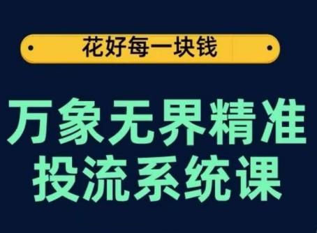 万象无界精准投流系统课，从关键词到推荐，从万象台到达摩盘，从底层原理到实操步骤-985网创