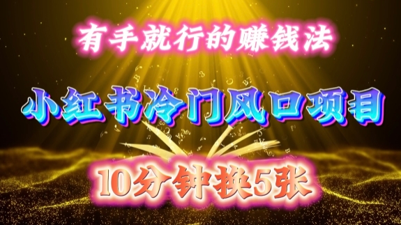 每天 10 分钟，小红书冷门风口项目开启，有手就行的搬运赚钱法，小白日入500 +【揭秘】-985网创