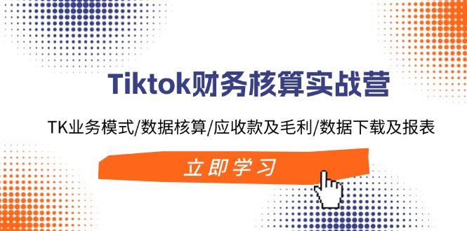Tiktok财务核算实战营：TK业务模式/数据核算/应收款及毛利/数据下载及报表-985网创