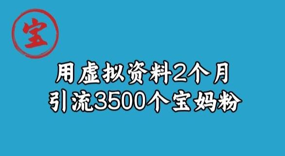 宝哥虚拟资料项目，2个月引流3500个宝妈粉-985网创