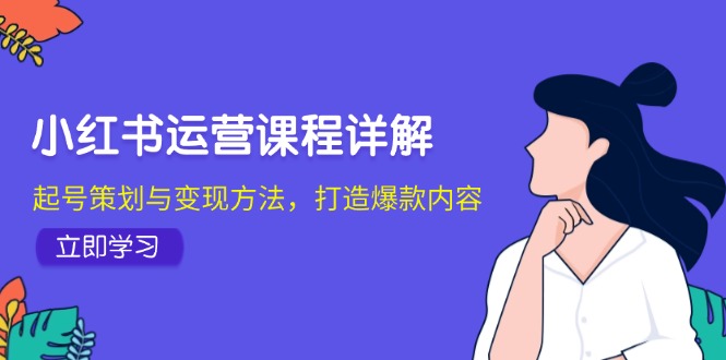小红书运营课程详解：起号策划与变现方法，打造爆款内容-985网创