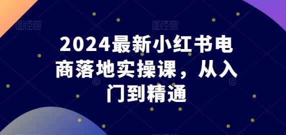 2024最新小红书电商落地实操课，从入门到精通-985网创