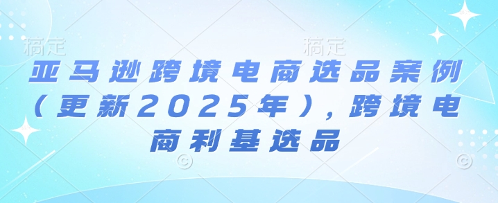 亚马逊跨境电商选品案例(更新2025年3月)，跨境电商利基选品-985网创