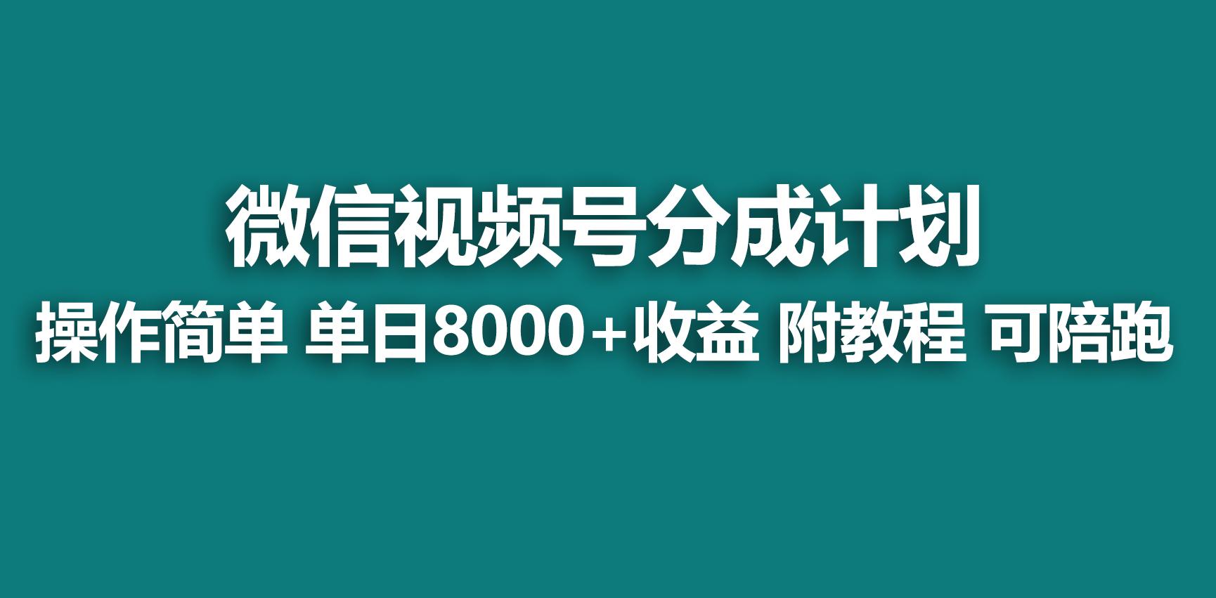 【蓝海项目】视频号分成计划，快速开通收益，单天爆单8000+，送玩法教程-985网创