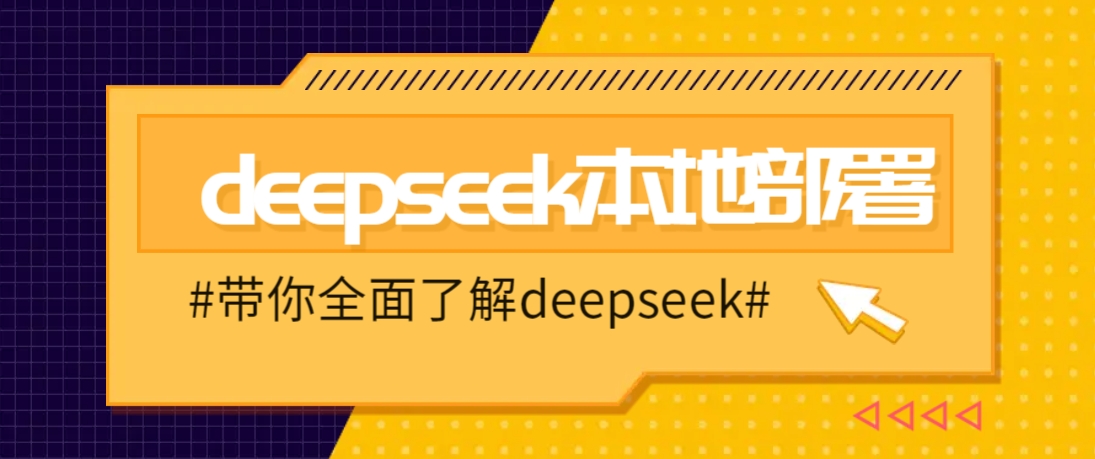 DeepSeek本地部署详细教程，轻松将deepseek部署到你的电脑上-985网创
