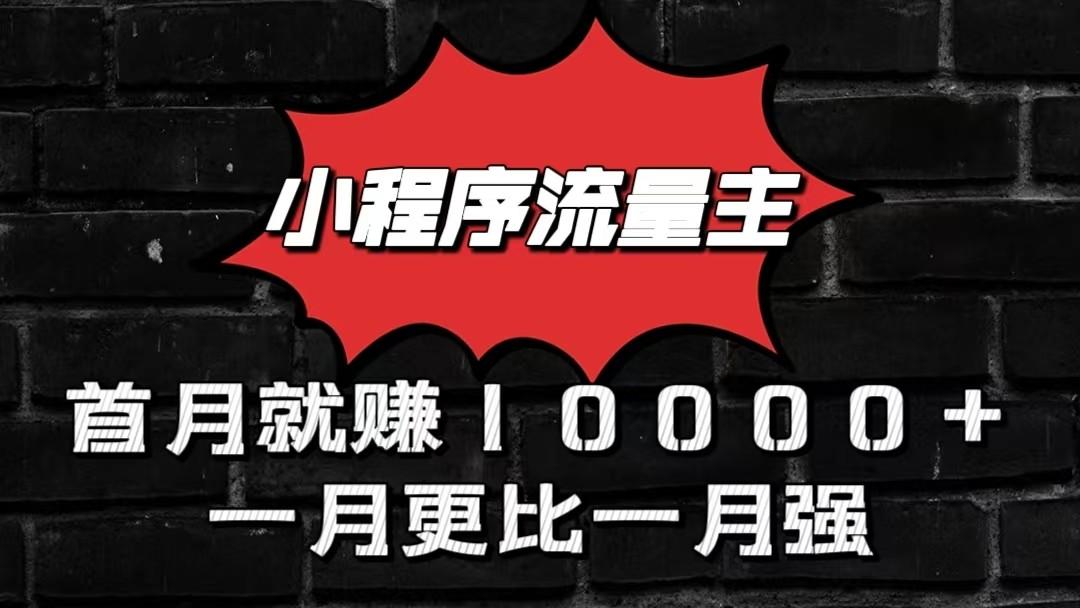 小程序流量主首月就赚10000+，一月更比一月强！小本创业首选-985网创