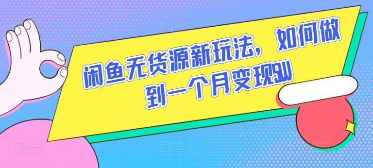 闲鱼无货源新玩法，如何做到一个月变现5W【揭秘】-985网创