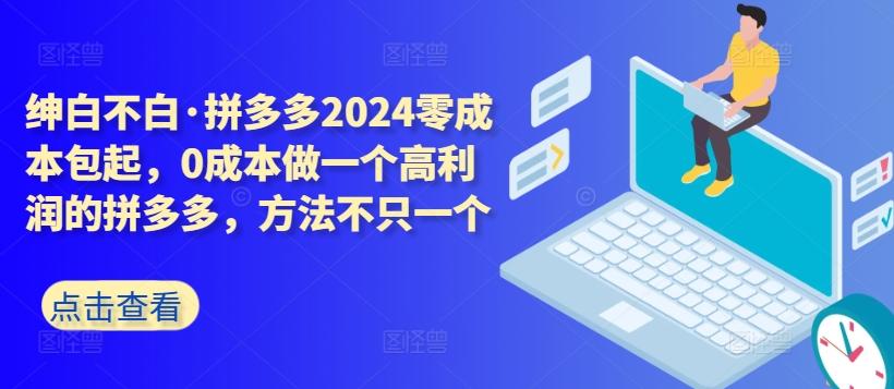 拼多多2024零成本包起，0成本做一个高利润的拼多多，方法不只一个-985网创