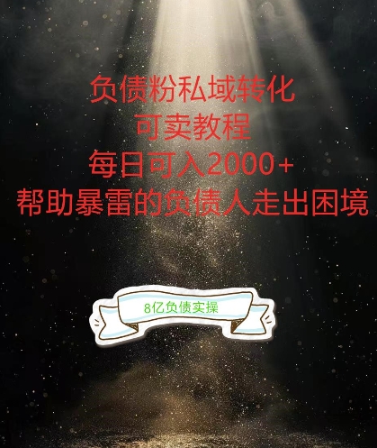 负债粉掘金计划，帮助负债者解决问题，债务规划，债务重组，最好的变现方式【揭秘】-985网创