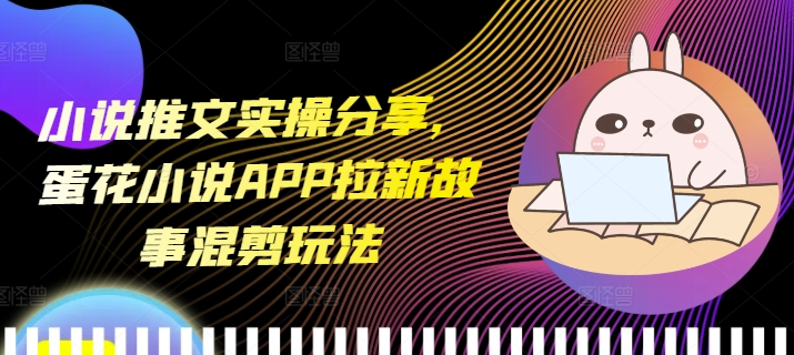 小说推文实操分享，蛋花小说APP拉新故事混剪玩法-985网创