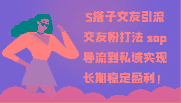 S搭子交友引流，交友粉打法 sop，导流到私域实现长期稳定盈利！-985网创