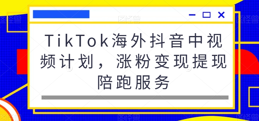 TikTok海外抖音中视频计划，涨粉变现提现陪跑服务-985网创