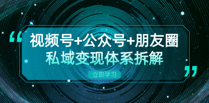 视频号+公众号+朋友圈私域变现体系拆解，全体平台流量枯竭下的应对策略-985网创