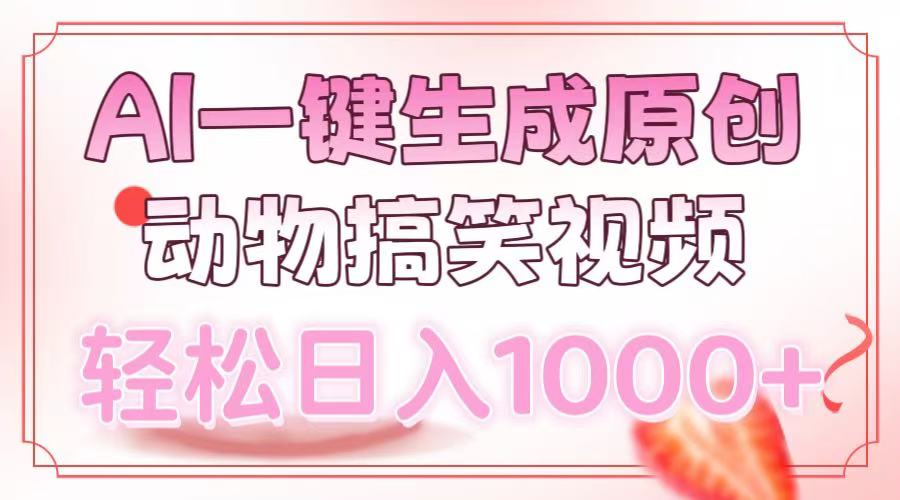 AI一键生成原创动物搞笑视频，轻松日入1000+-985网创