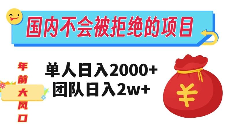在国内不怕被拒绝的项目，单人日入2000，团队日入20000+【揭秘】-985网创