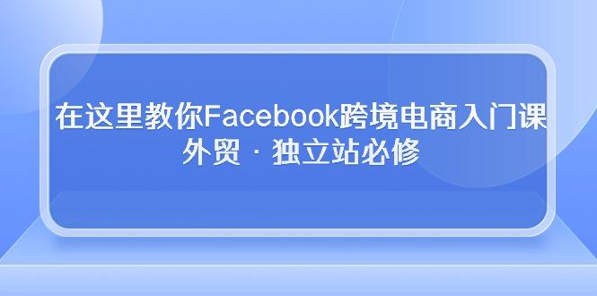 在这里教你Facebook跨境电商入门课，外贸·独立站必修-985网创