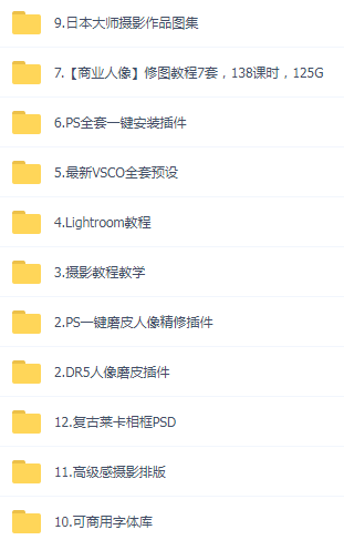 某宝买的杂乱PS LR教程预设摄影-985网创