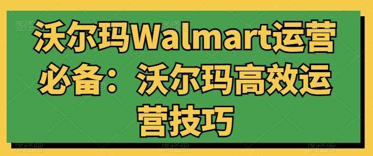沃尔玛Walmart运营必备：沃尔玛高效运营技巧-985网创