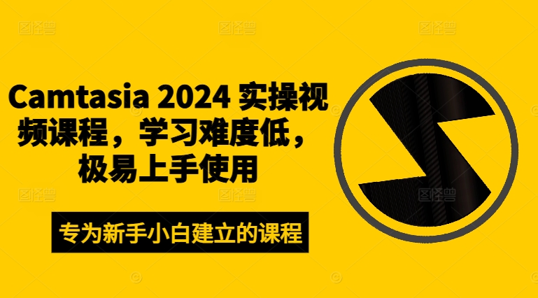 Camtasia 2024 实操视频课程，学习难度低，极易上手使用-985网创