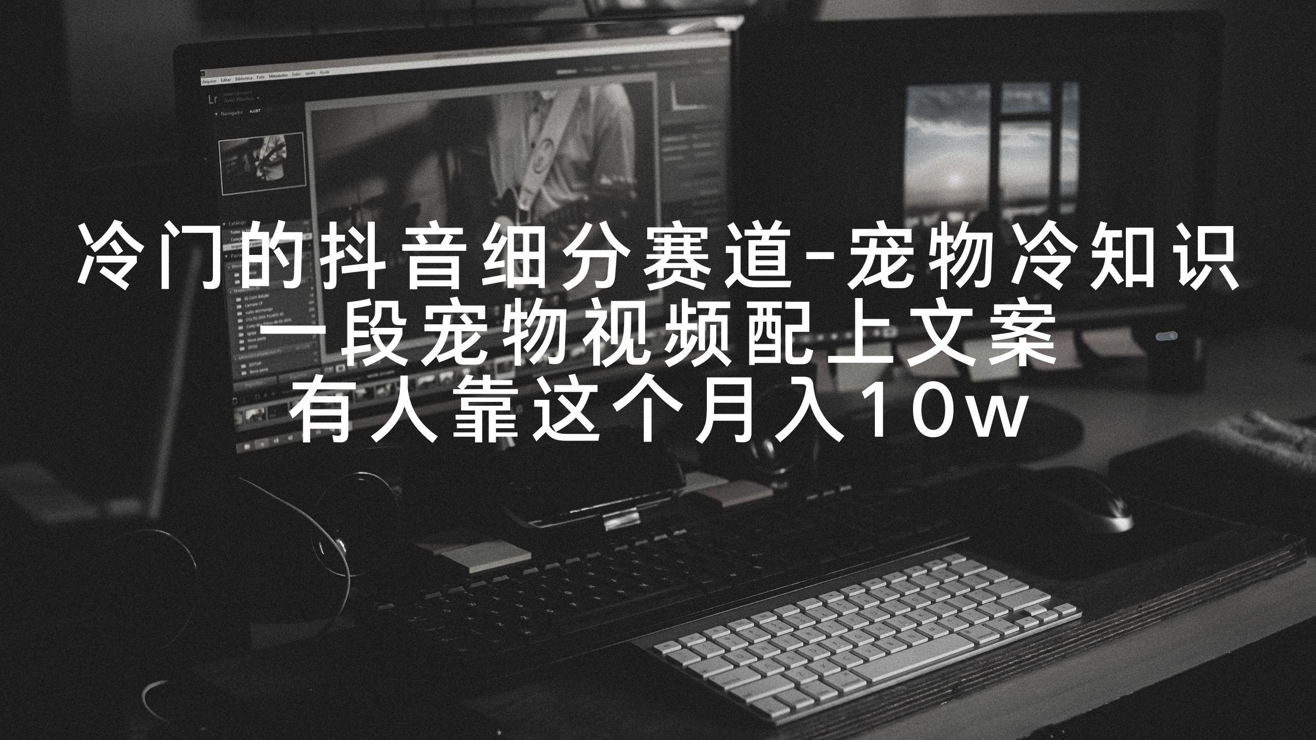 冷门的抖音细分赛道-宠物冷知识，一段宠物视频配上文案，有人靠这个月入10w-985网创
