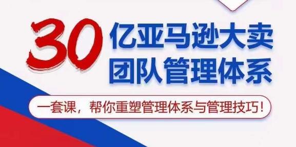 30亿亚马逊大卖团队管理体系，一套课，帮你重塑管理体系与管理技巧-985网创