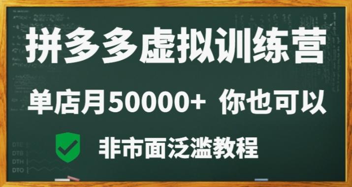 拼多多虚拟电商训练营月入30000+你也行，暴利稳定长久，副业首选-985网创