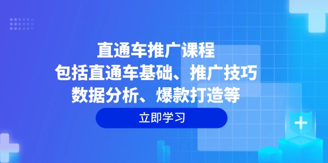 直通车推广课程：包括直通车基础、推广技巧、数据分析、爆款打造等-985网创