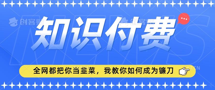2024最新知识付费项目，小白也能轻松入局，全网都在教你做项目，我教你做镰刀【揭秘】-985网创