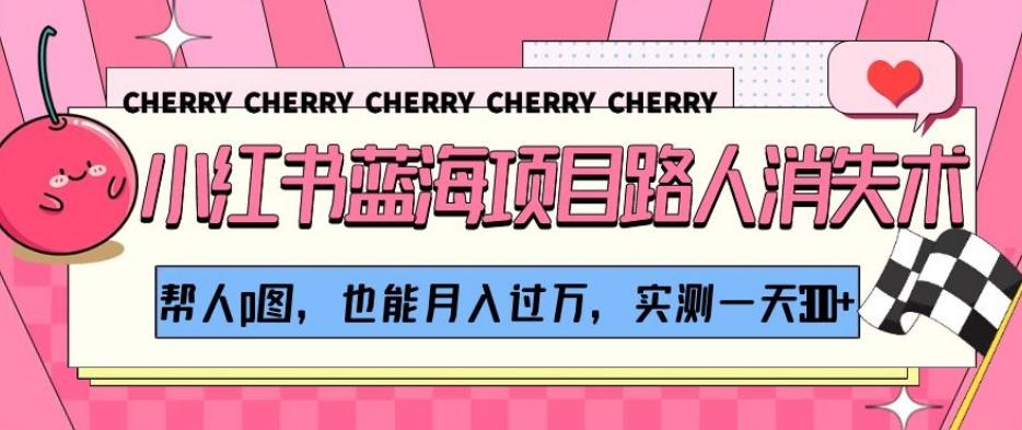 小红书蓝海项目路人消失术，帮人p图，也能月入过万，实测一天300+【揭秘】-985网创