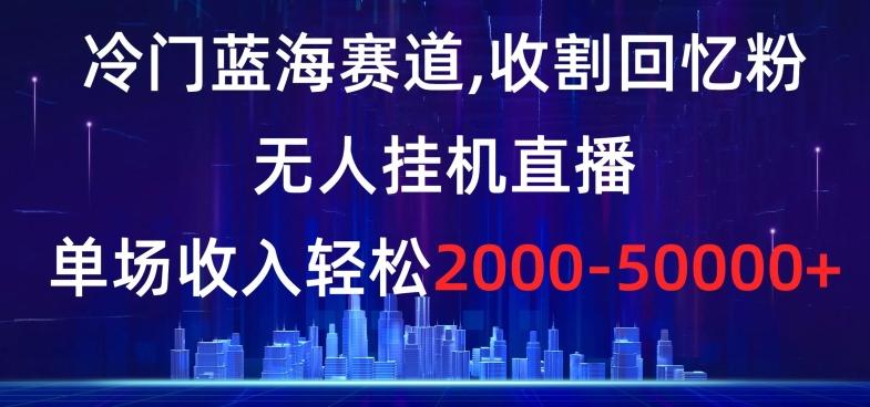 冷门蓝海赛道，收割回忆粉，无人挂机直播，单场收入轻松2000-5w+【揭秘】-985网创