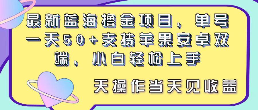 最新蓝海撸金项目，单号一天50+， 支持苹果安卓双端，小白轻松上手 当...-985网创