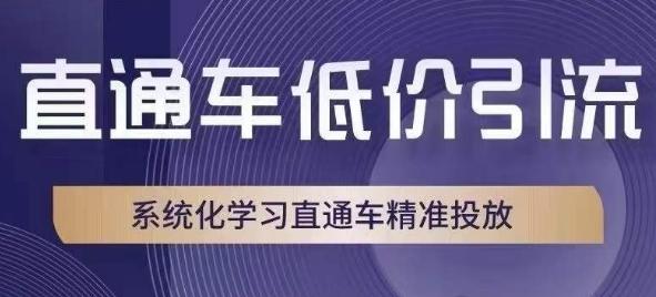 直通车低价引流课，系统化学习直通车精准投放-985网创
