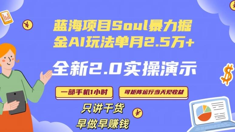 Soul怎么做到单月变现25000+全新2.0AI掘金玩法全程实操演示小白好上手【揭秘】-985网创