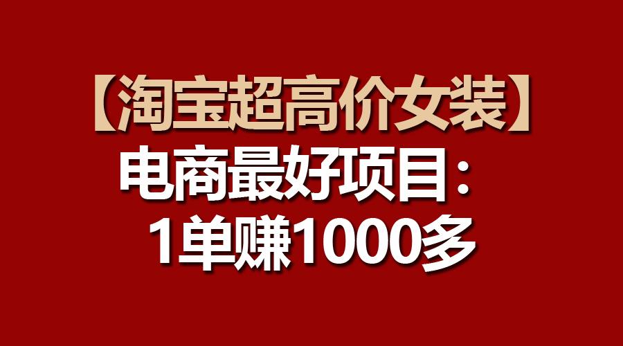 【淘宝超高价女装】电商最好项目：一单赚1000多-985网创
