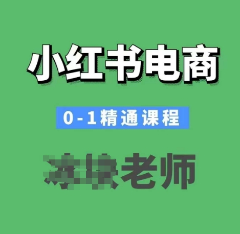 小红书电商0-1精通课程，小红书开店必学课程-985网创