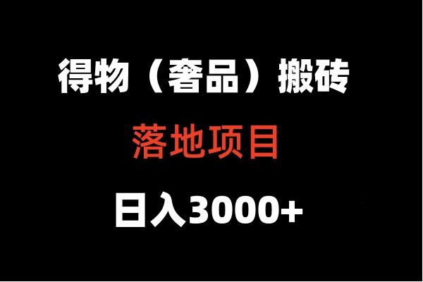 得物搬砖(高奢)落地项目 日入5000+-985网创