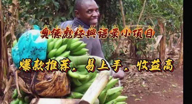 奥德彪经典语录小项目，爆款推荐，易上手，收益高-985网创