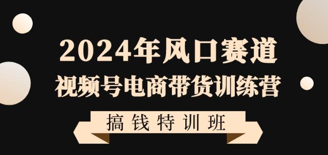 2024年风口赛道视频号电商带货训练营搞钱特训班，带领大家快速入局自媒体电商带货-985网创