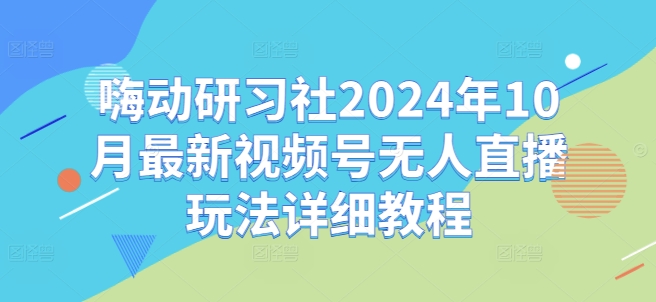 嗨动研习社2024年10月最新视频号无人直播玩法详细教程-985网创