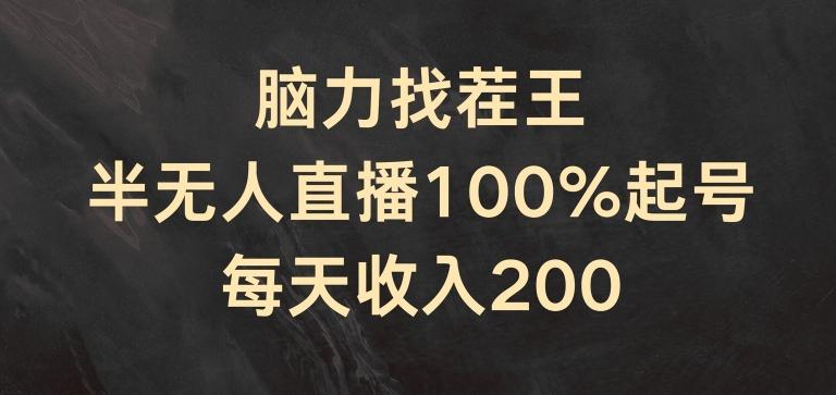 脑力找茬王，半无人直播100%起号，每天收入200+【揭秘】-985网创