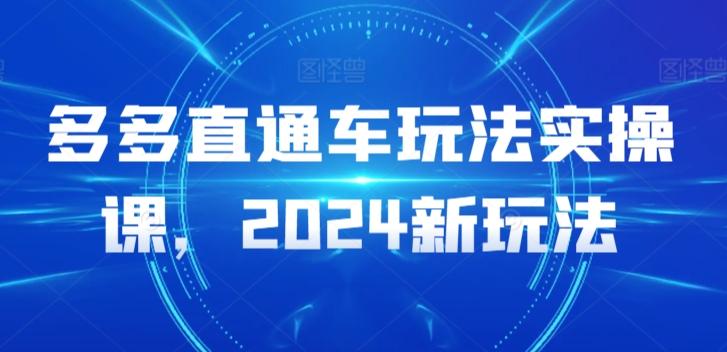 多多直通车玩法实操课，2024新玩法-985网创