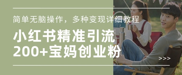 小红书混剪日引200+宝妈创业粉，简单无脑操作，多种变现详细教程-985网创