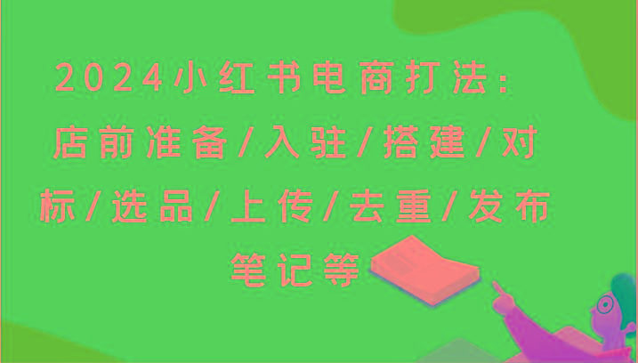 2024小红书电商打法：店前准备/入驻/搭建/对标/选品/上传/去重/发布笔记等-985网创