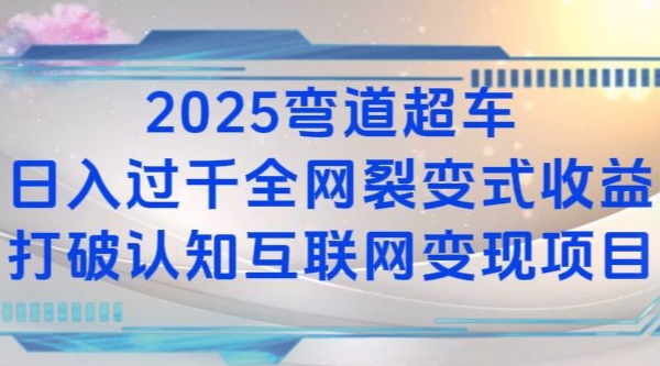 2025弯道超车日入过K全网裂变式收益打破认知互联网变现项目【揭秘】-985网创